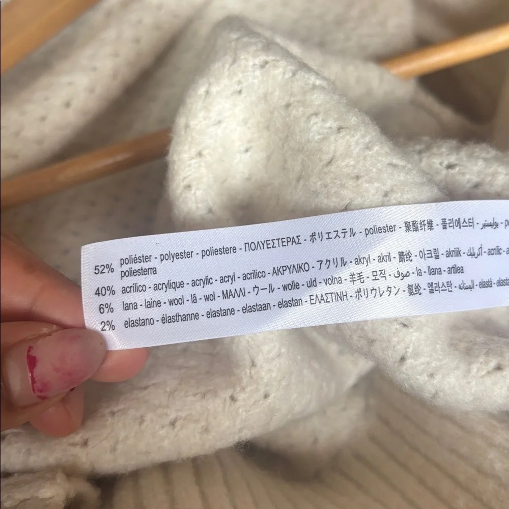 ZARA | wool blend puff sleeve cardigan  | size small - Picture 5 of 6